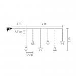 Micro LED-es, figurás fényfüggöny, 10 figura, hidegfehér LED