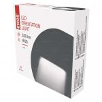 LED lépcső irányfény falsíkra, kerek 3W, IP65, 230V, 4000K