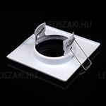 Beépíthető keret, kocka, fix, fehér, 82x82x29mm, 55mm-es furat GU10 vagy MR16 foglalat